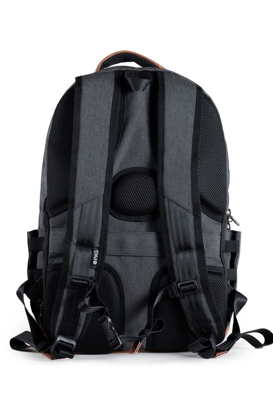 Sac à dos noir avec bretelles rembourrées et bandoulière réglable, parfait pour le transport d&