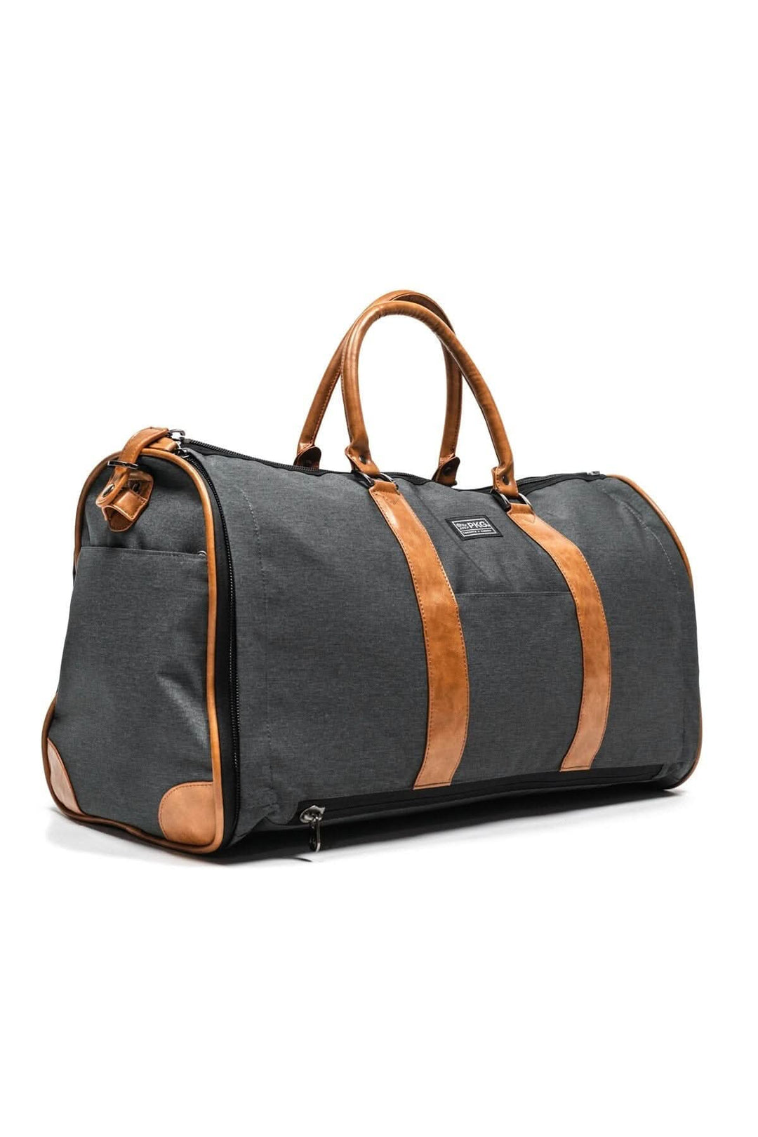 Sac de sport PKG Rosedale 41L en gris et cuir, idéal pour les voyages d&