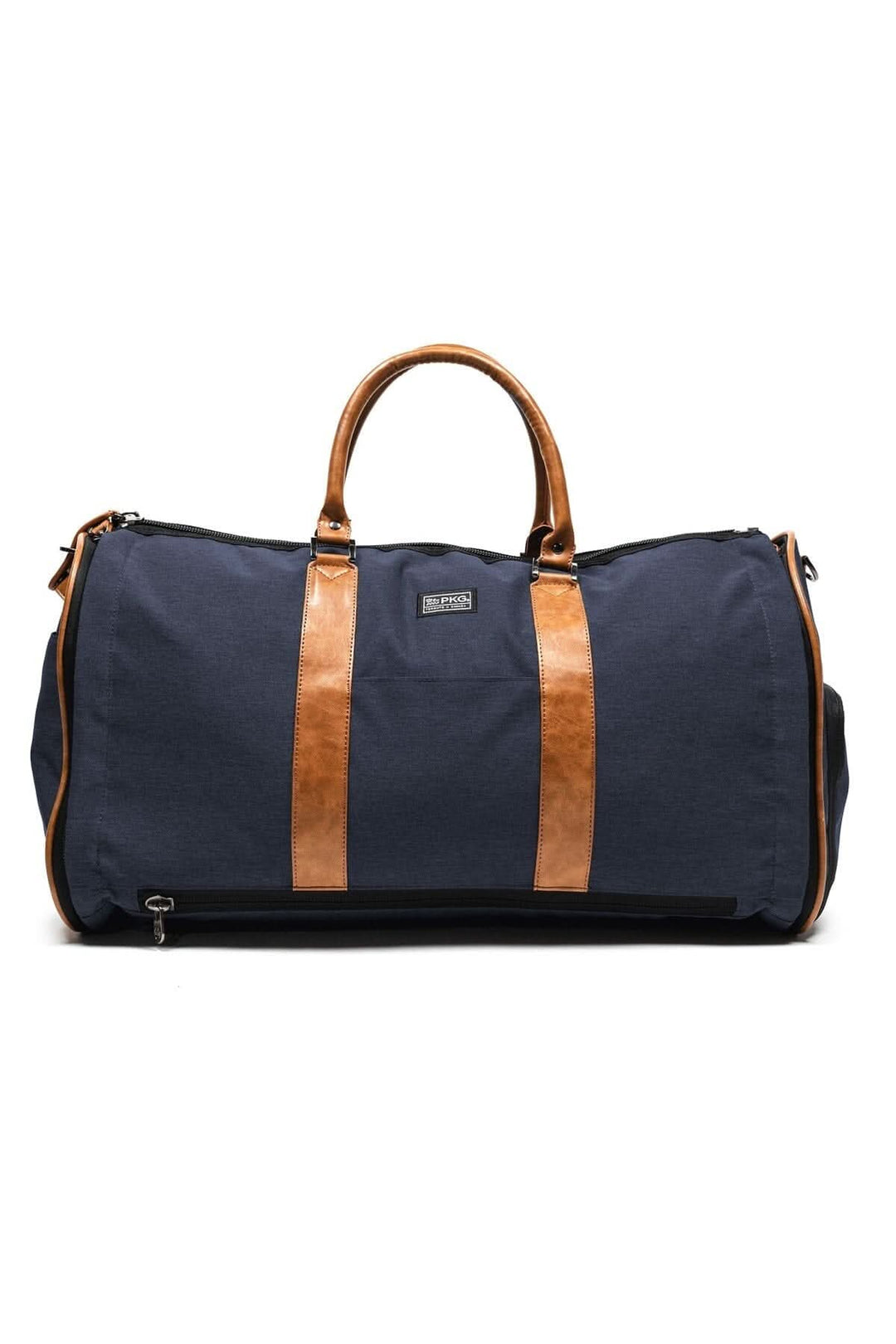 Sac de sport recyclé Rosedale 41L, bleu avec anses en cuir, idéal pour voyages d&