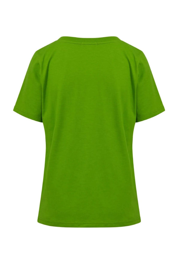 T-shirt vert à manches courtes, vue arrière, simple et confortable, idéal pour toutes les occasions.