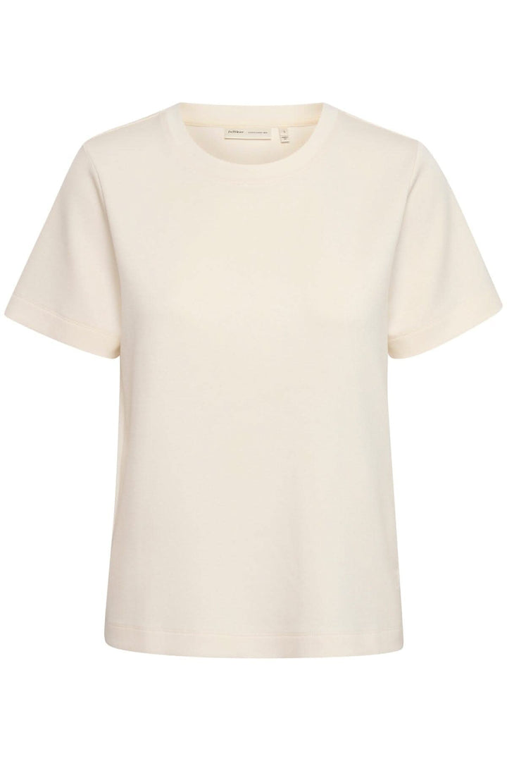 T-shirt velouté Vincent beige, col rond, manches courtes, style classique et confortable, matière douce.